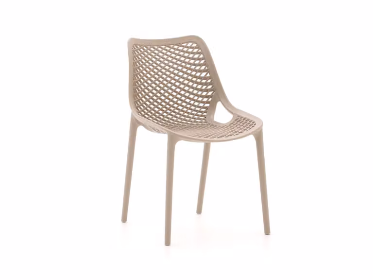 Forza Furniture Ripi Dining Tuinstoel - Beige - Stapelbaar - Kunststof