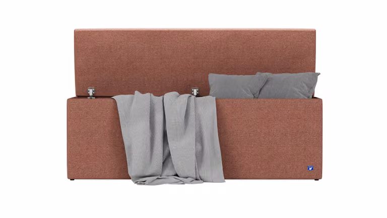 BRUNO opbergbank in bruin met textiel, Breedte: 160 cm
