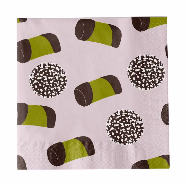 Pluto Design Like a Swede servet Roze-groen-bruin-wit