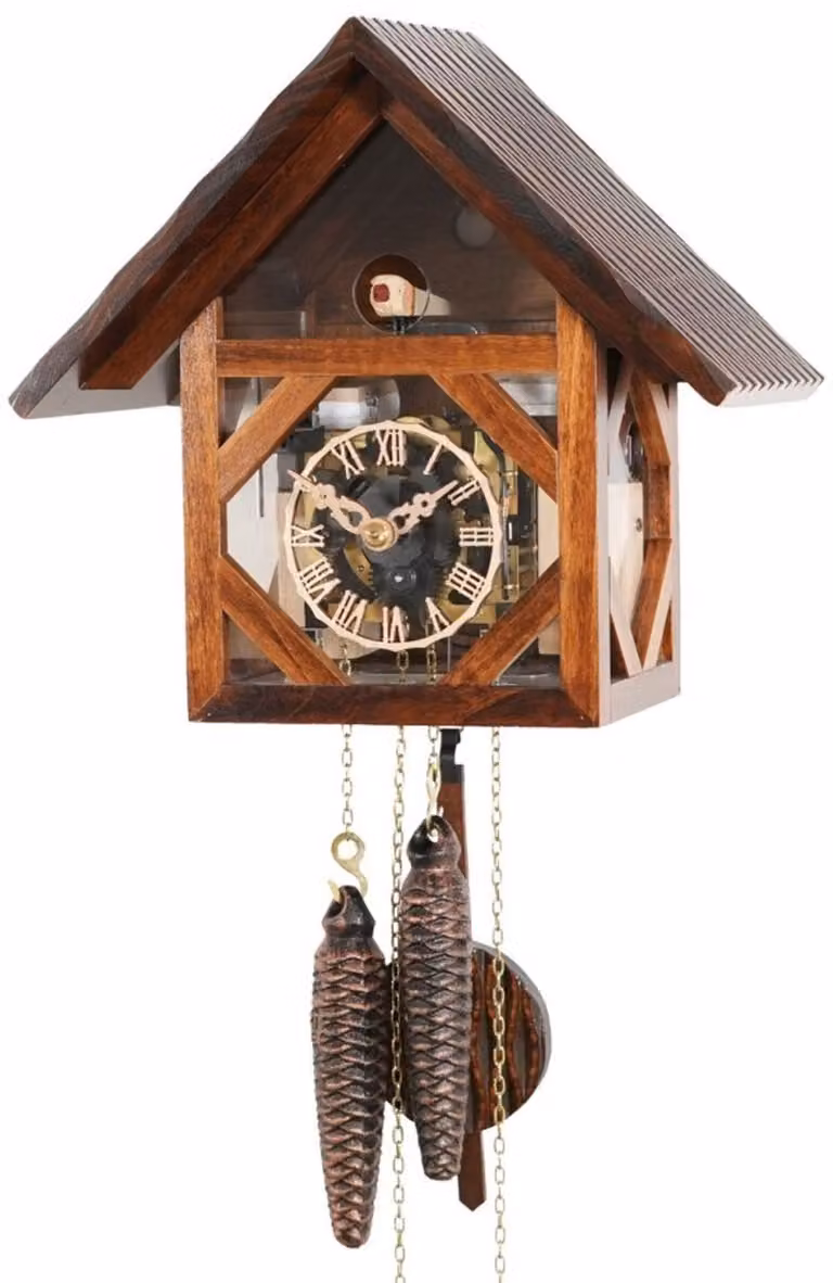 Engstler K240/8 Koekoeksklok met 8-daags kettingaangedreven uurwerk en analoge wijzerplaat