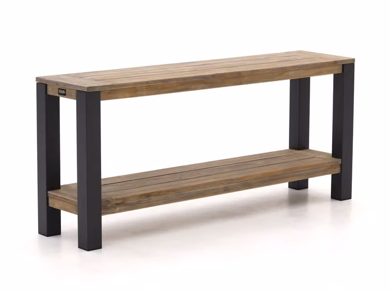 ROUGH Furniture ROUGH Wandtafel Tuintafel van Teakhout, Rechthoekig, Grijs/Bruin