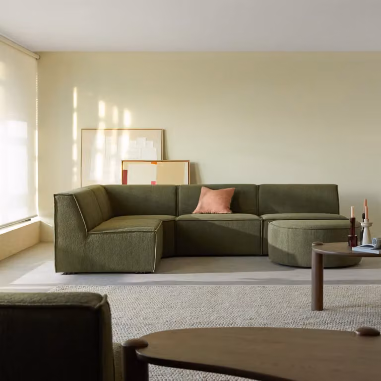 Tikamoon Dario Modulaire Hoekbank - Groen - 5 tot 6 zitplaatsen