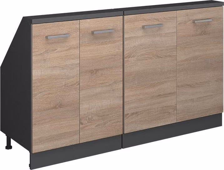 Vicco R-Line Keukenkast voor schuine wand Sonoma Wood Effect, Set van 2, Model 58141