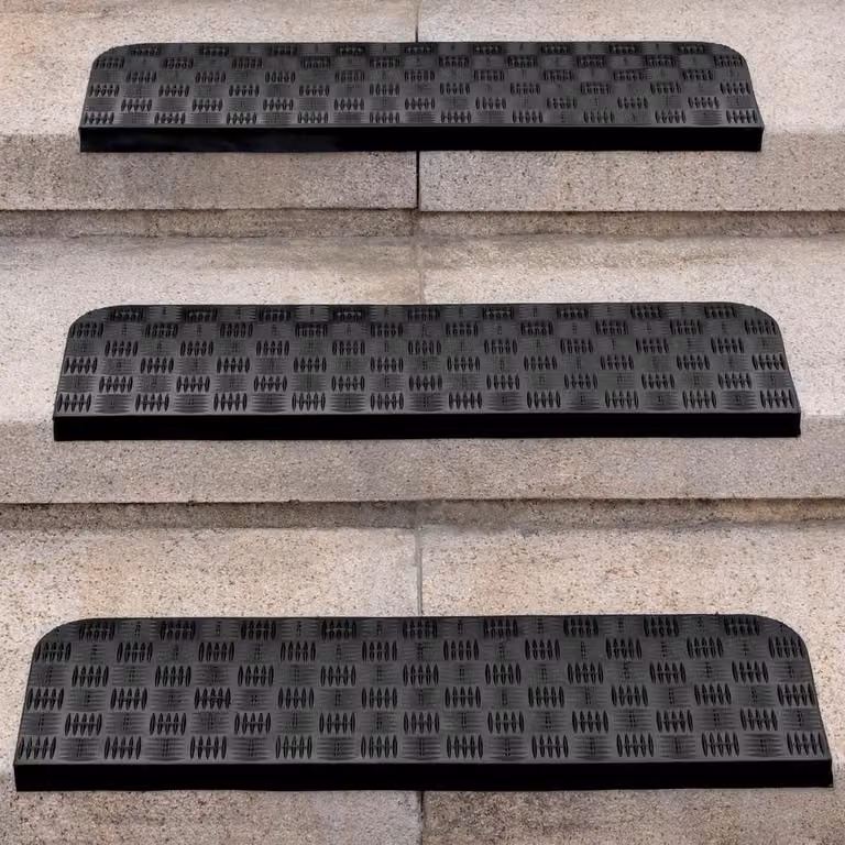 Set van 3 rubberen antislip trapmatten voor binnen en buiten
