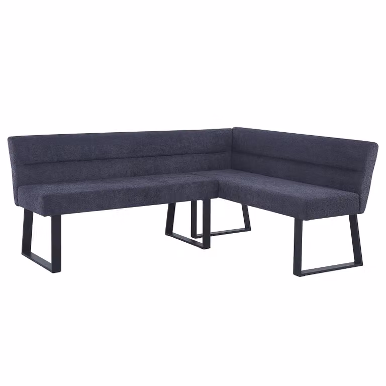 home24 Hoekbankje Sareen Zwart/Antraciet Modern met Textiel en Metaal B: 190 cm, D: 88 cm, H: 150 cm