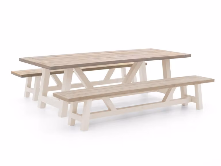 Bellagio Picknickset voor 6 personen uit teakhout en aluminium in beige en bruin