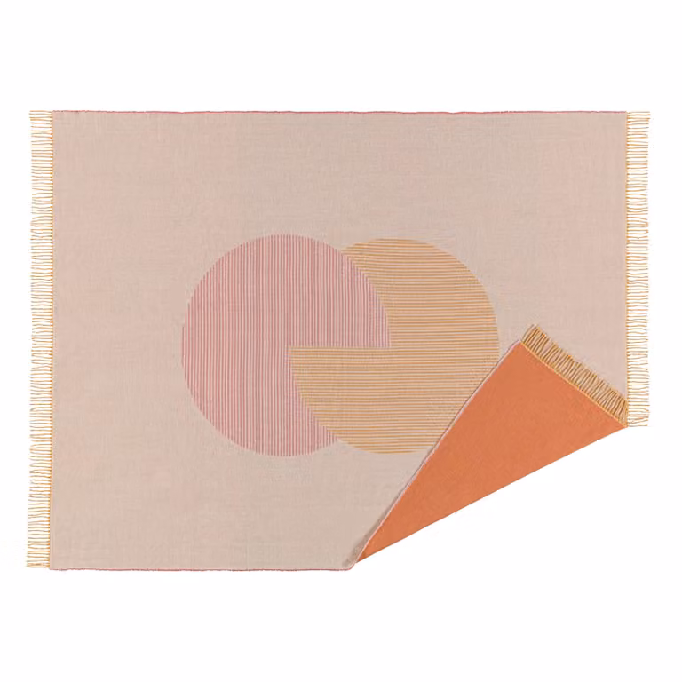 NJRD Circles katoenen plaid naturel wit 130 x 185 cm