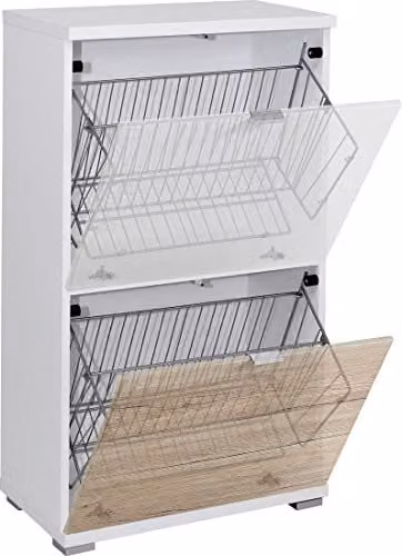 Germania Colorado schoenenkast wit met 2 metalen schoenmanden B: 53 cm, H: 91 cm, D: 30 cm