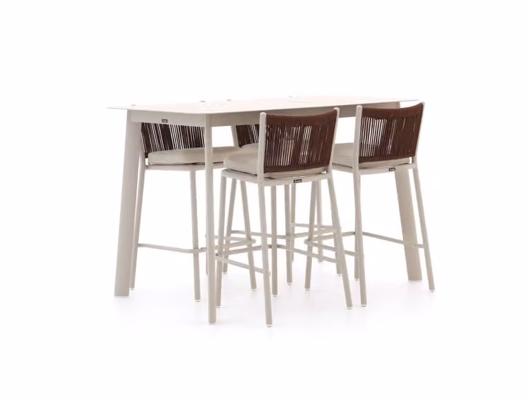 Manifesto Furniture Barset Tuinset voor 4 personen in beige aluminium