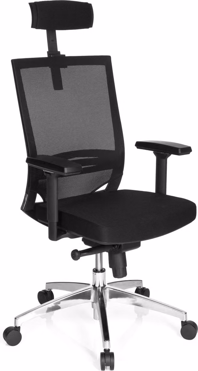 hjh office Porto Max Bureaustoel - Zwart - Mesh stof
