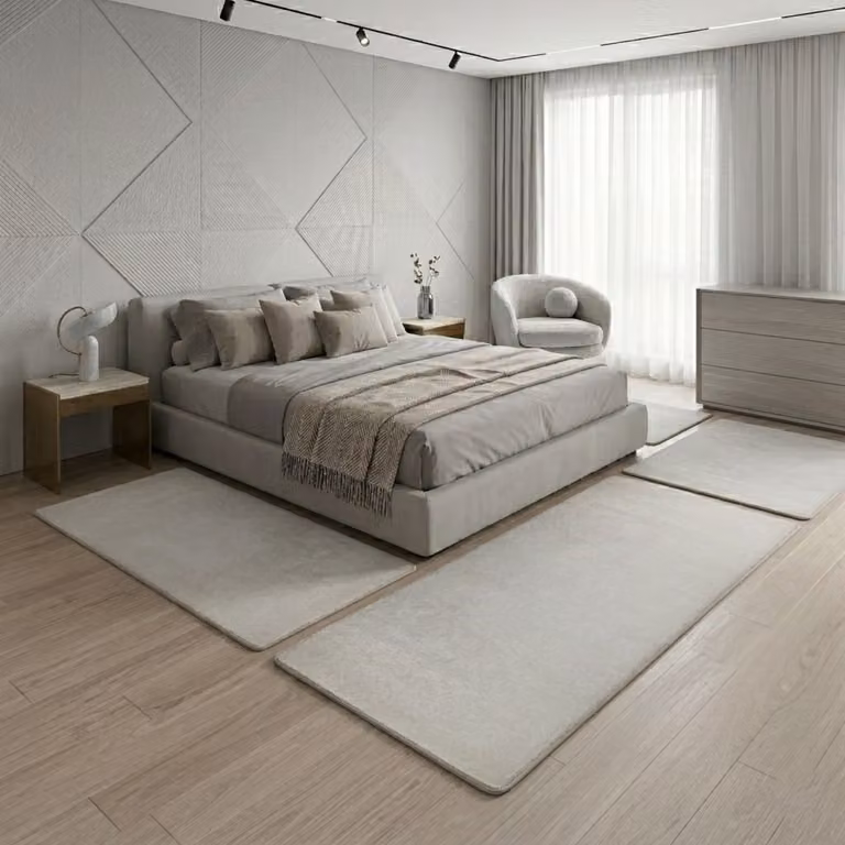 FLOORDIREKT Slaapkamer vloerkleed Sundae Set - Creme - 1 Loper 80 x 300 cm en 2 Loper 80 x 150 cm