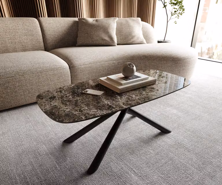 Sarity Edge Salontafel - Emperador Extra Lucidato Keramiek - Donkerbruin - B/D: 100 x 50 cm