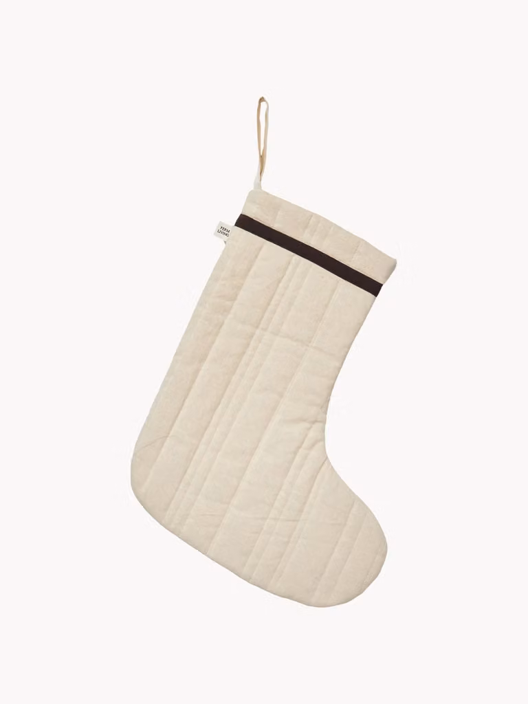 Ferm LIVING Kerstkous van biologisch katoen in beige en zwart, B/D/H: 40 x 33 x 0 cm