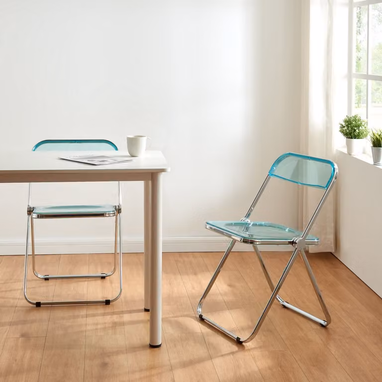 en.casa Pornainen Klapstoel set van 6 lichtblauw transparant B/D/H: 74 x 46 x 47 cm