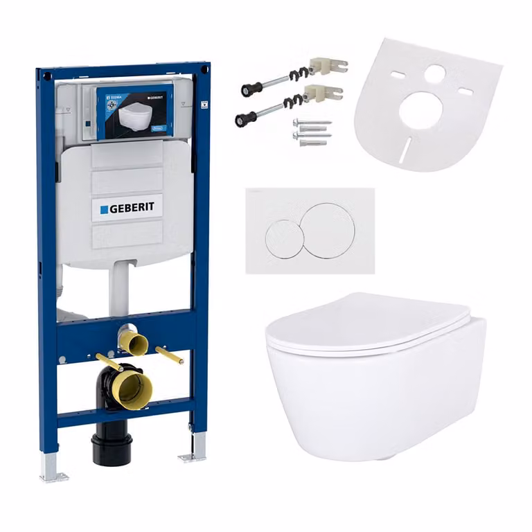 Geberit Wandtoilet zonder spoelrand met soft-close toiletbril, geschikt voor Geberit inbouwreservoir