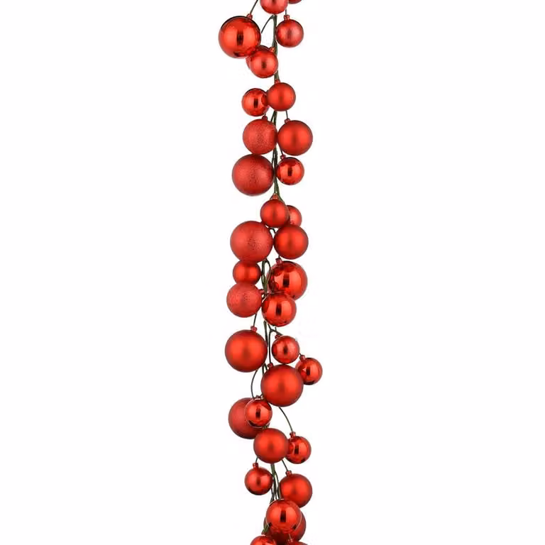 Mica Decorations Kerstballen Slinger Rood 180 cm