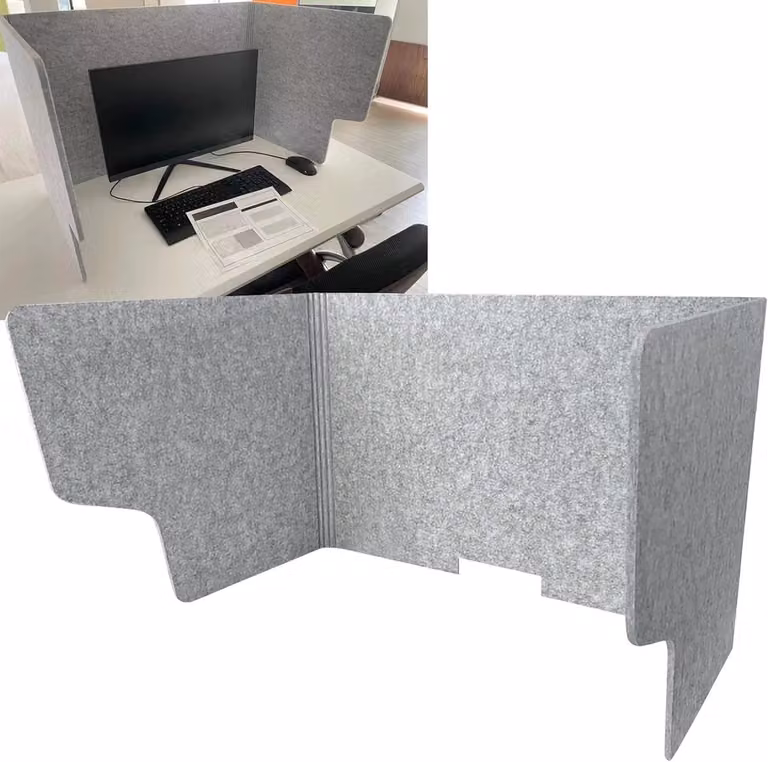 Grijs Geluidsabsorberend Bureau Privacy Paneel met Afscheiding B/D/H: 60 x 80 x 100 cm