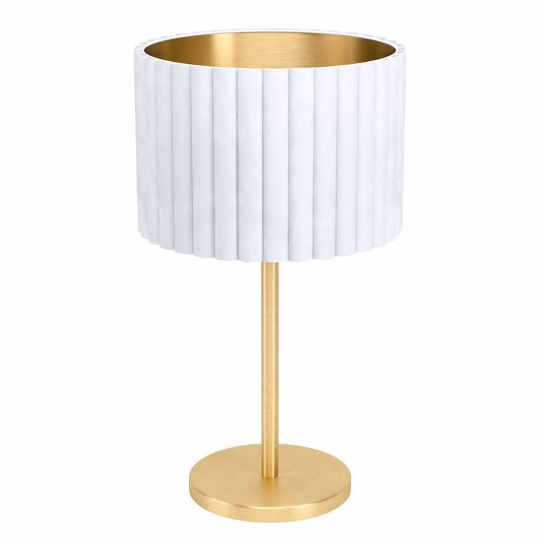Stars of Light Tamaresco tafellamp wit en goud met stoffen cilinderkap