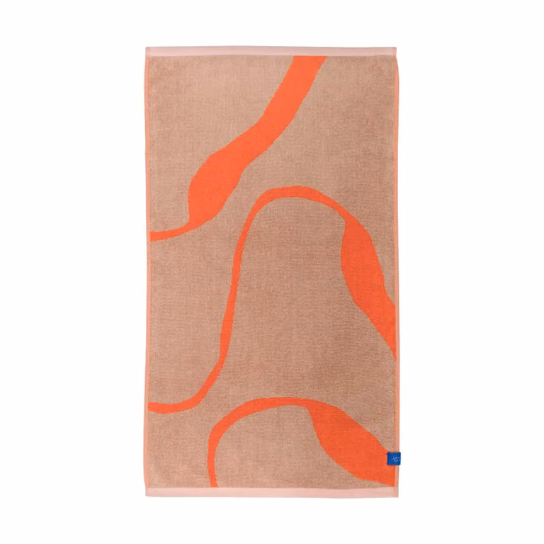 Mette Ditmer Nova Arte badhanddoek voor volwassenen Latte-orange, Breedte: 70 cm, Lengte: 133 cm