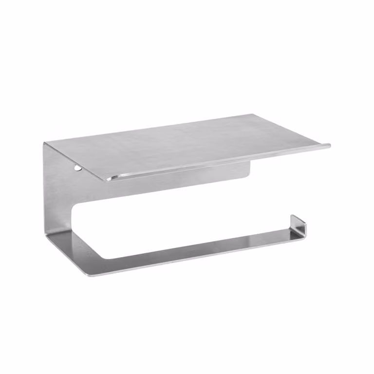 XIVADA WC Rolhouder Zeus met plankje en schroefset - Zilver