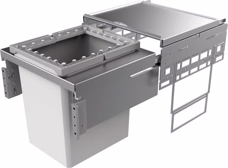 Naber Cox Base 39 500-1 Afvalcontainer, lichtgrijs, Hoogte: 46 cm