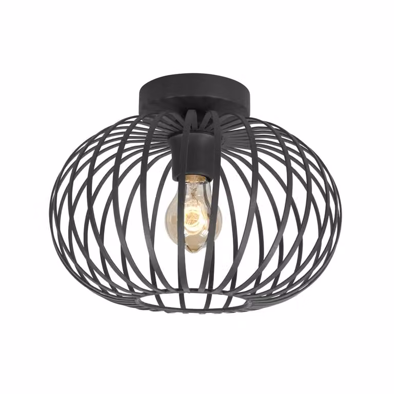 Highlight Bolato Plafondlamp zwart metalen Ø 30 cm