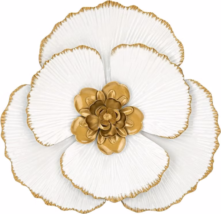 Set van 3 3D Magnolia Metalen Bloem Wanddecoratie voor Woonkamer, Slaapkamer en Keuken