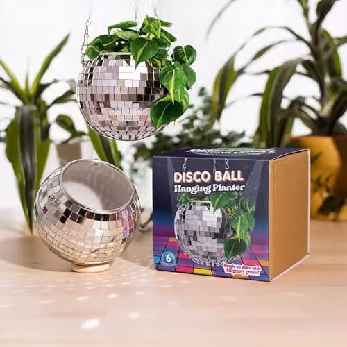 Bubblegum Stuff Zilveren Disco Ball Hangende Planter