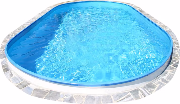 Exclusiv Ovaal Stalen Wandzwembad Wit met Blauwe Folie, B/D/H: 525 x 320 x 150 cm