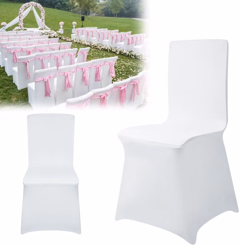 Aufun Stretch Stoelhoezen - 50 Stuks - Wit - Universele Lycra Stoelhoezen voor Diverse Gelegenheden