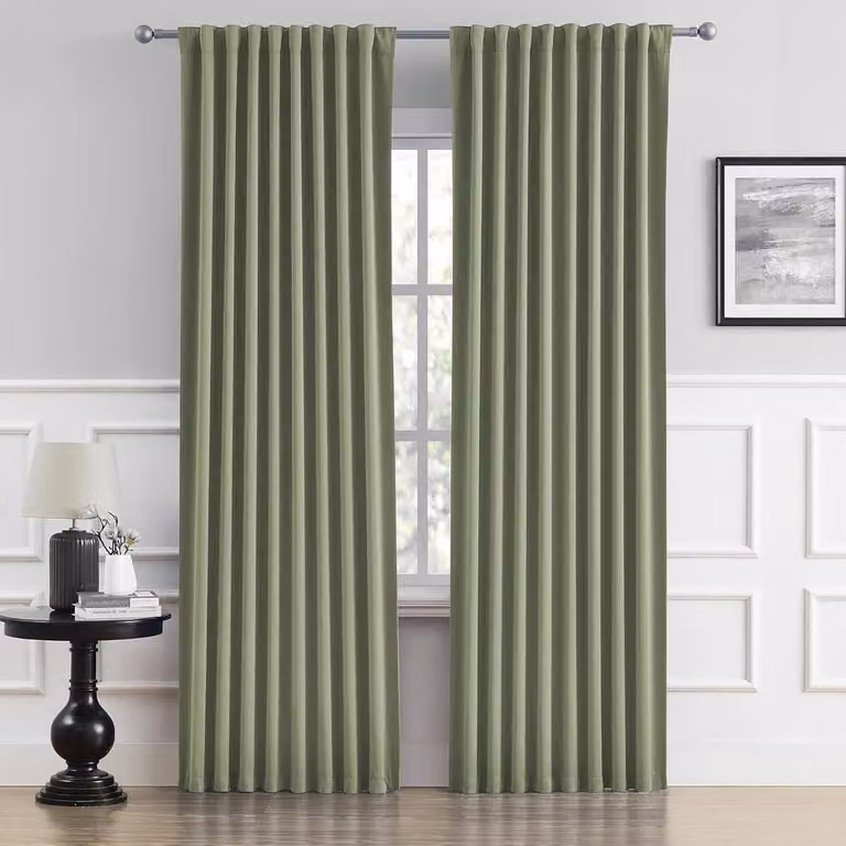 Verduisterende gordijnen licht saliegroen - Raamdecoratie panelen voor privacy en isolatie - 132 x 213 cm