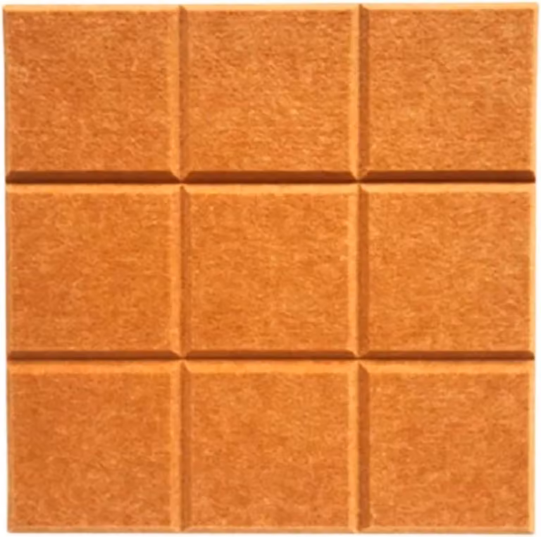 Oranje Vilt Paneel Notitiebord voor het weergeven van foto's - 30 x 30 cm