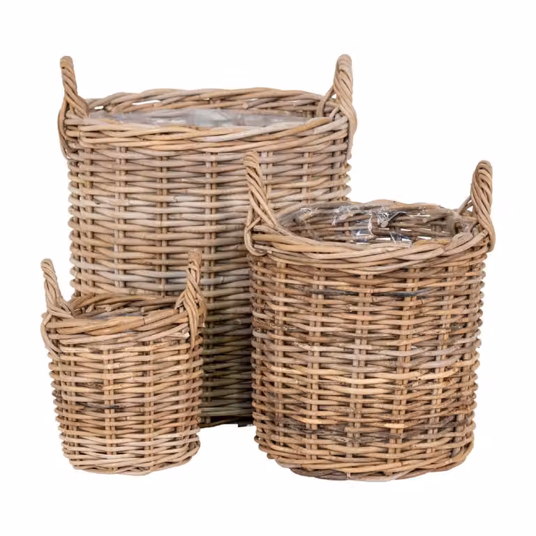Nest of Nora Opbergmanden set van 3 - Kubu rotan - Natural