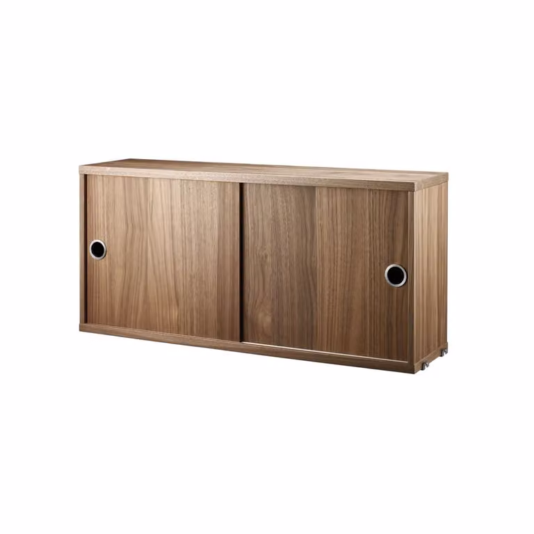 String kast met schuifdeur walnoot B/D/H: 78 x 20 cm