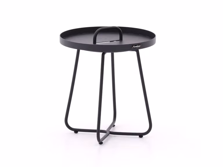 Manifesto Furniture Bijzettafel tuin rond aluminium zwart of grijs Ø44cm