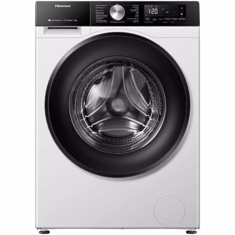 Hisense WF3S8043BW3/BLX Wasmachine Wit met App Control, 8 kg Capaciteit en 1400 Toeren