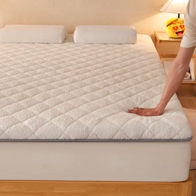 Japanse futontopper wit vloermatras met veren B/D/H: 200 x 180 cm