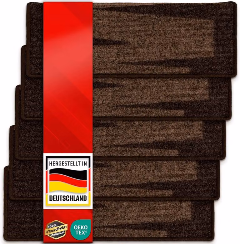 Antislip Trapmatten voor Binnen - Modern Design, Zelfklevend, Bruin - 15 Stuks - Breedte: 65 cm, Diepte: 23,5 cm