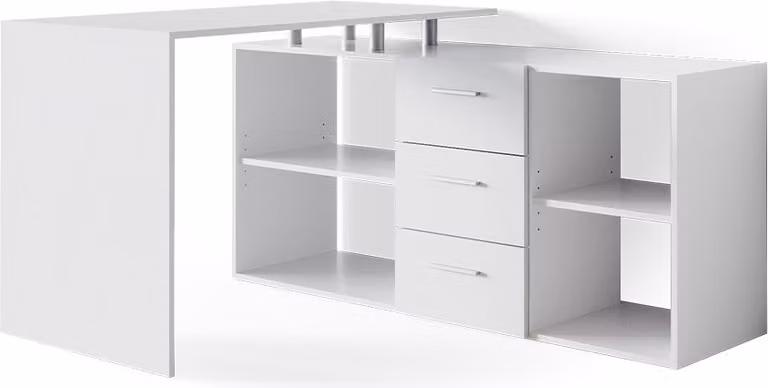 Vicco Dante Hoekbureau Wit, B/D/H: 145 x 120 x 75 cm