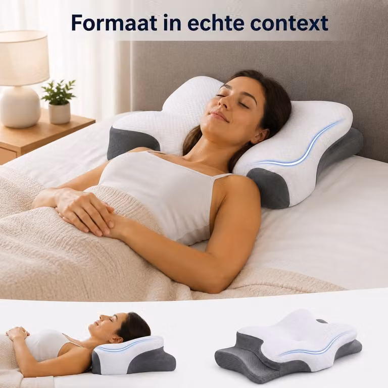 Orthopedisch Vlinderkussen van Traagschuim - Ademvrij Memory Foam Hoofdkussen tegen Snurken en Nekklachten