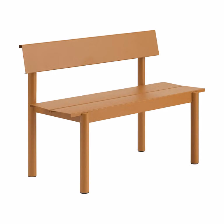 Muuto Linear Steel bank met rugleuning Burnt orange B: 110 cm, D: 34 cm