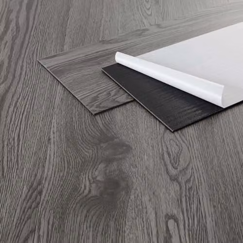 ML-Design Deluxe zelfklevende PVC vloerplanken, grijs eiken houtlook, 6,69 m²/48 stuks, B: 91,5 cm, D: 15,3 cm, Dikte: 2 mm
