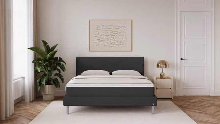 BRUNO Classic bed zwart/antraciet met matras en lattenbodem B/D: 200 x 200 cm