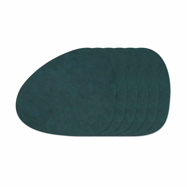 LIND DNA Nupo Curve placematsset Dark Green, 6-stuks
