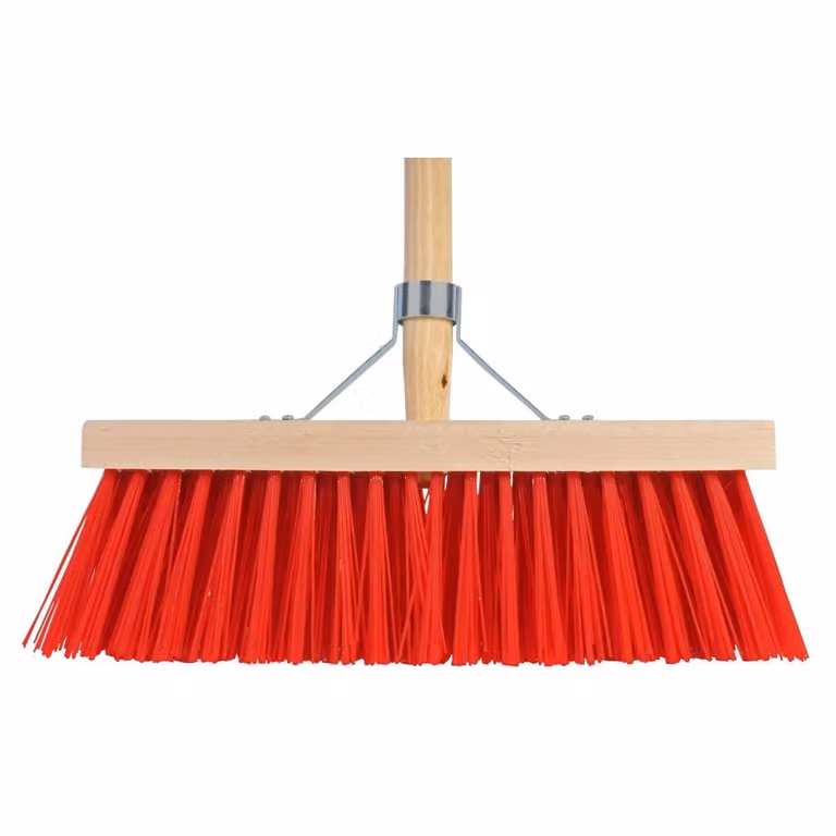 Talen Tools Bezem Rood met steel, Breedte: 35 cm, Hoogte: 140 cm