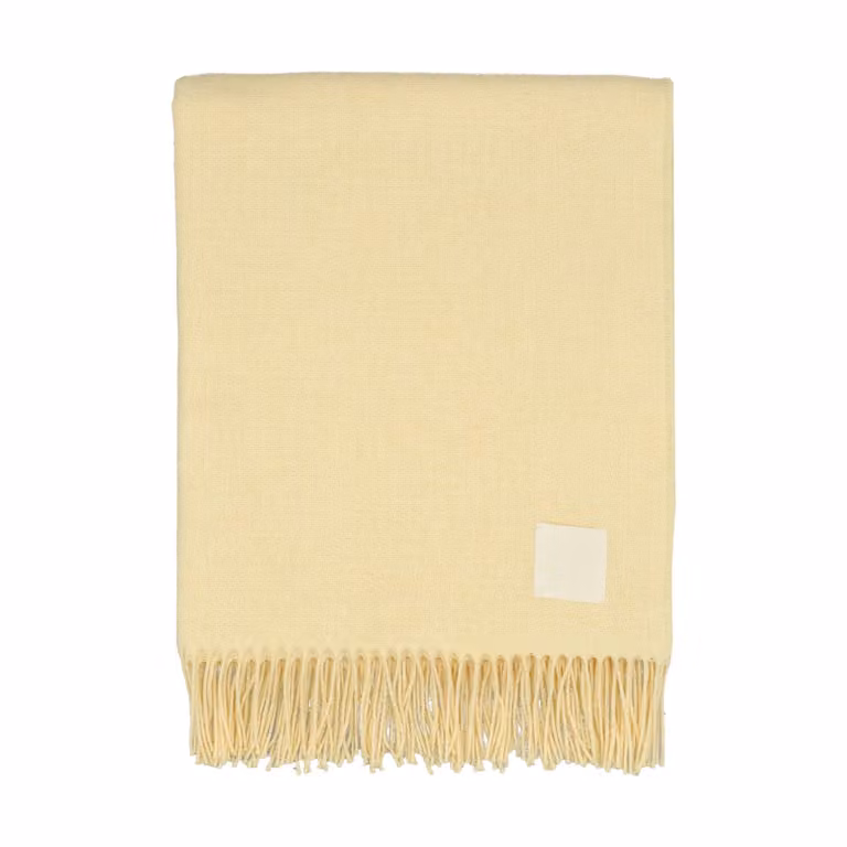 Scandi Living Loom katoenen plaid Buttercream 125 x 170 cm