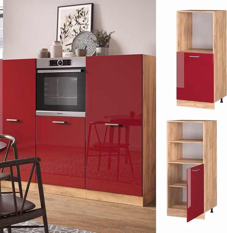 Keukenmodule Ovenkast Bordeaux - B/D/H: 60 x 57 x 143 cm