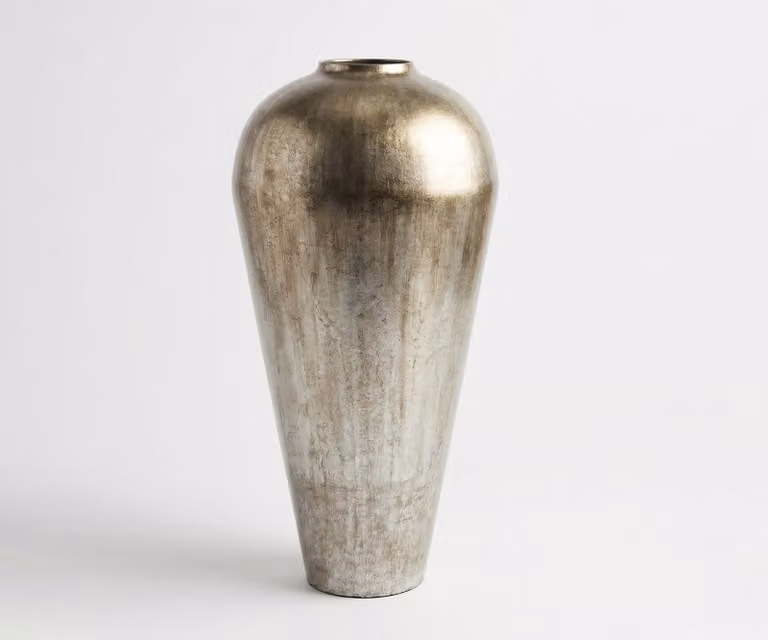 DELIFE Vaas Minoa Handgemaakt Metaal Platin Aurum B: 41 cm, D: 41 cm, H: 86 cm