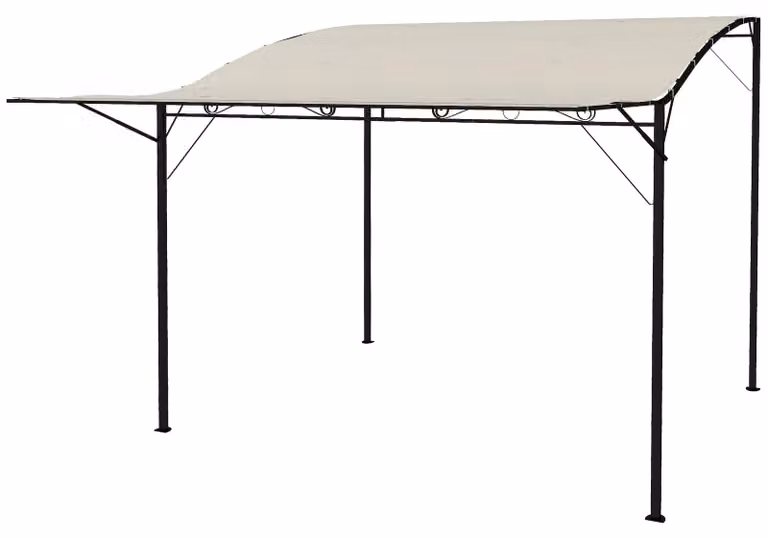 Outsunny Pergola Paviljoen Wandmontage, Waterafstotende Zonwering, 3 x 2,5 meter