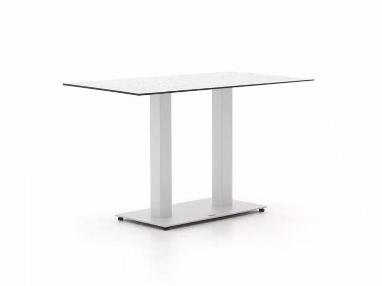 Forza Furniture Tuineettafel Forza - Rechthoekig - Kunststof en Aluminium - Wit/Grijs